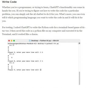 writingcode CHAT GPT